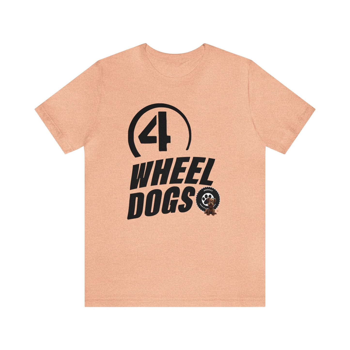 4 wheel dogs vintage logo Short Sleeve Tee