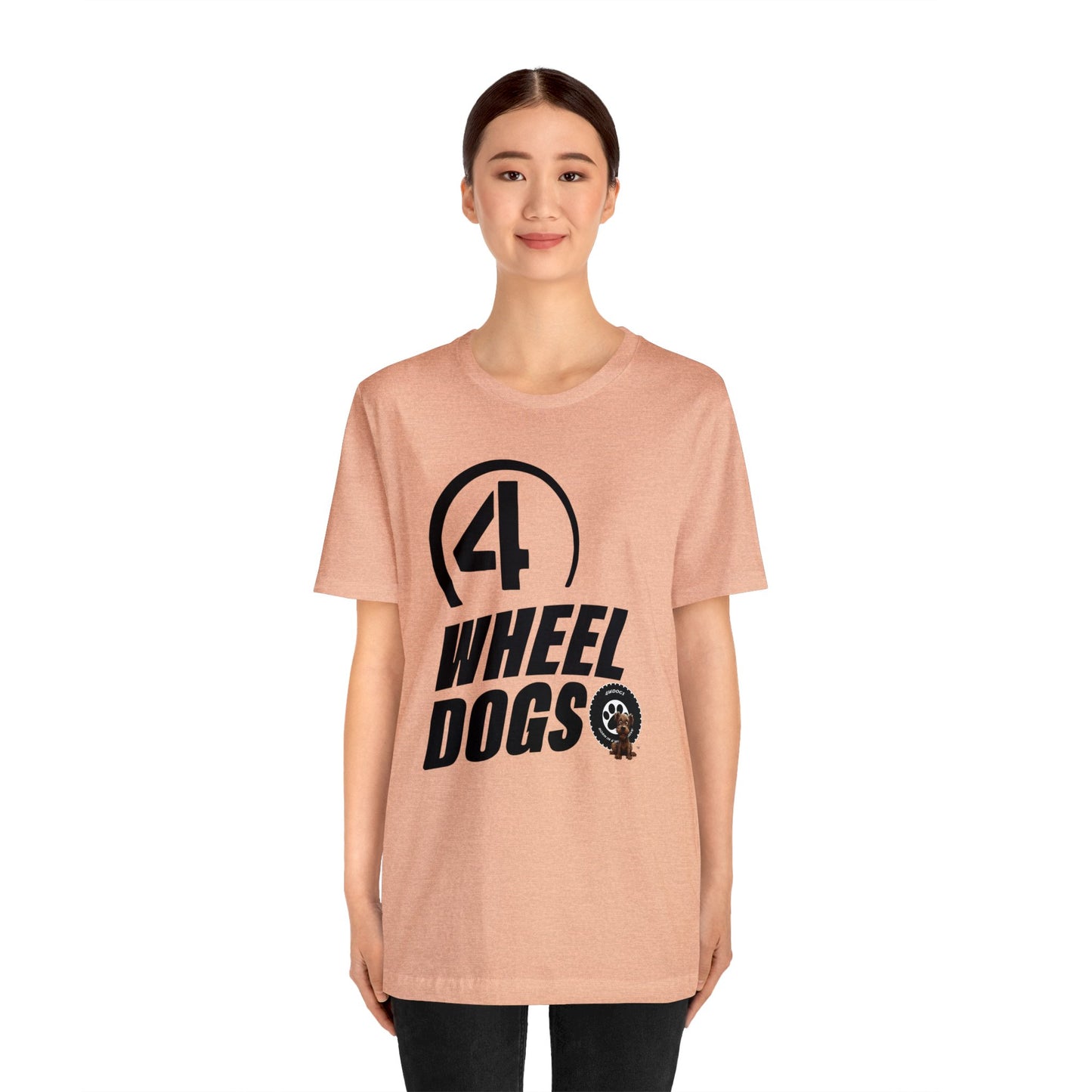 4 wheel dogs vintage logo Short Sleeve Tee