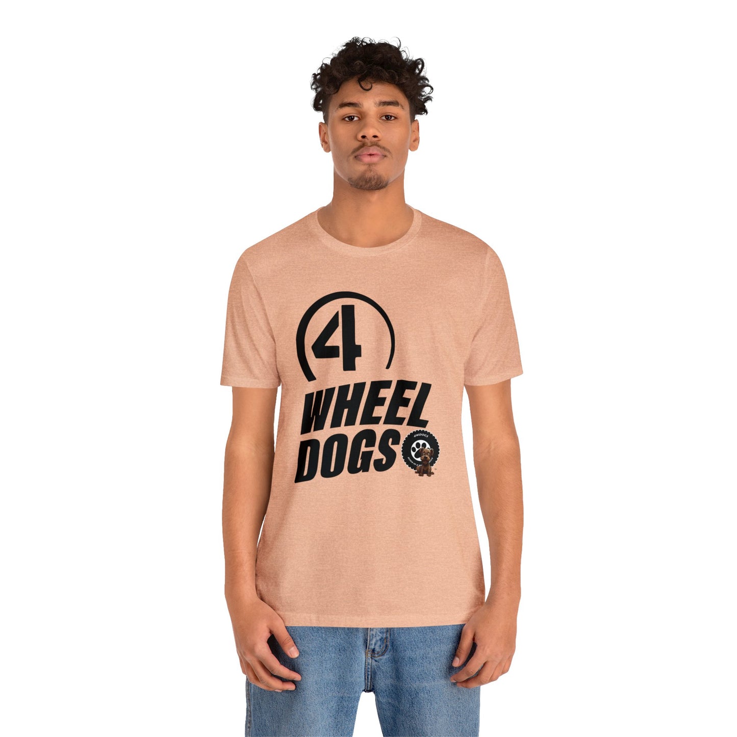 4 wheel dogs vintage logo Short Sleeve Tee